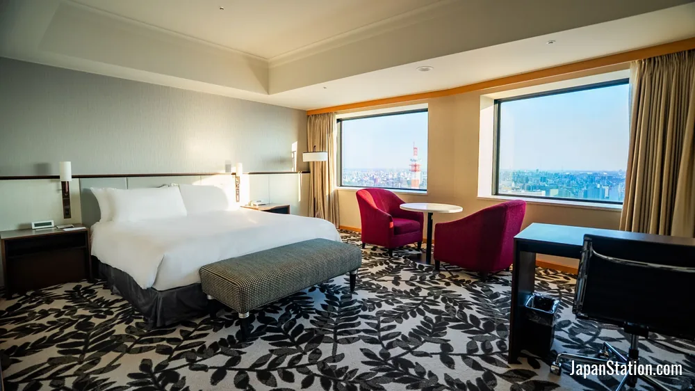 Guest room at ANA Crowne Plaza Hotel Grand Court Nagoya.