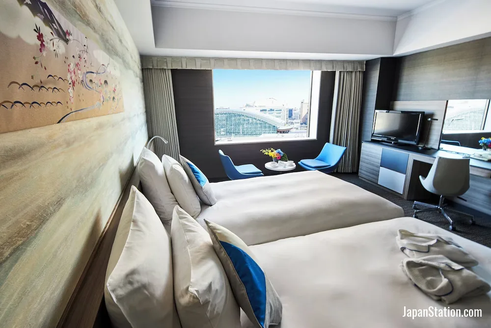 Guest room at ANA Crowne Plaza Kanazawa.