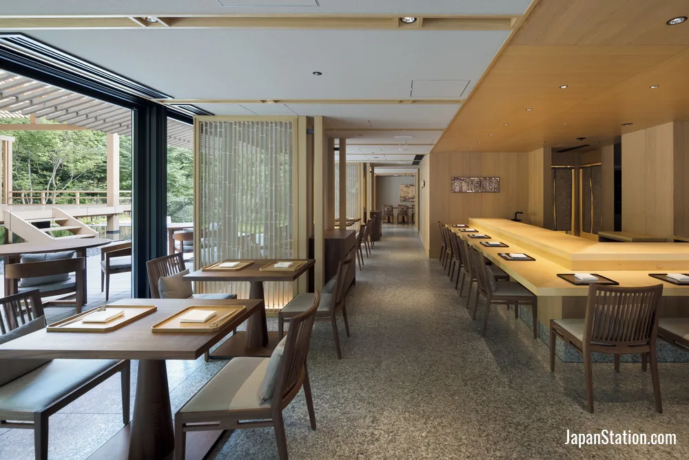 Dining area at Banyan Tree Higashiyama Kyoto.