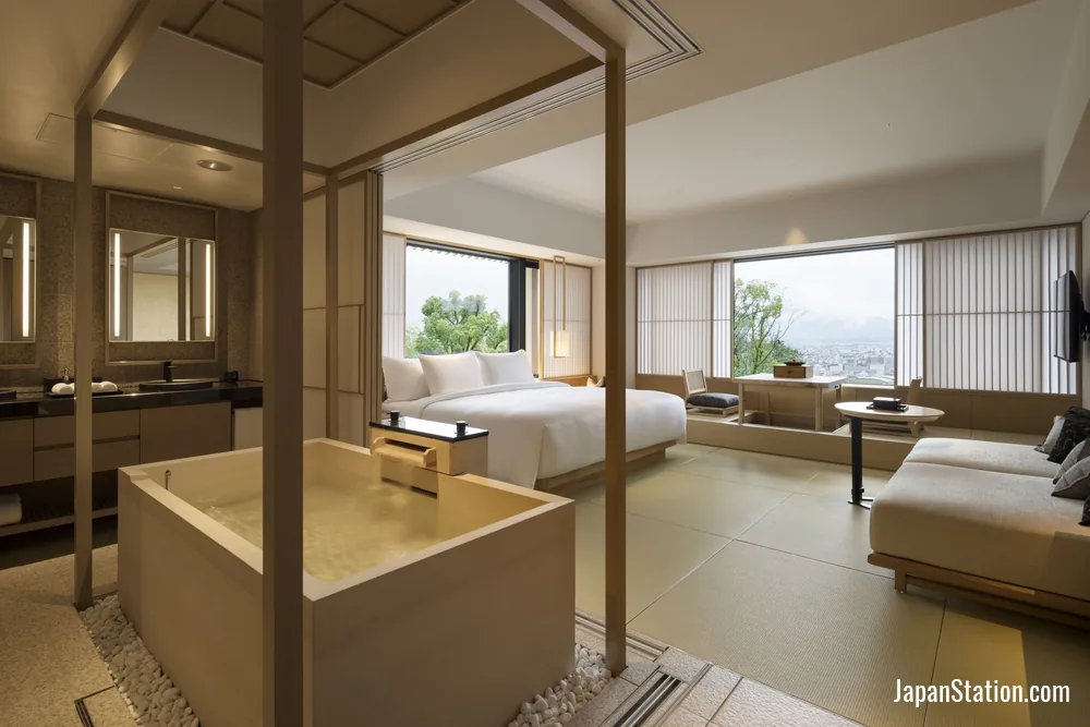 Guest room at Banyan Tree Higashiyama Kyoto.