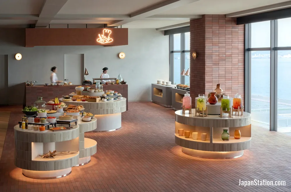 Dining area at BEB5 Mojiko by Hoshino Resorts.