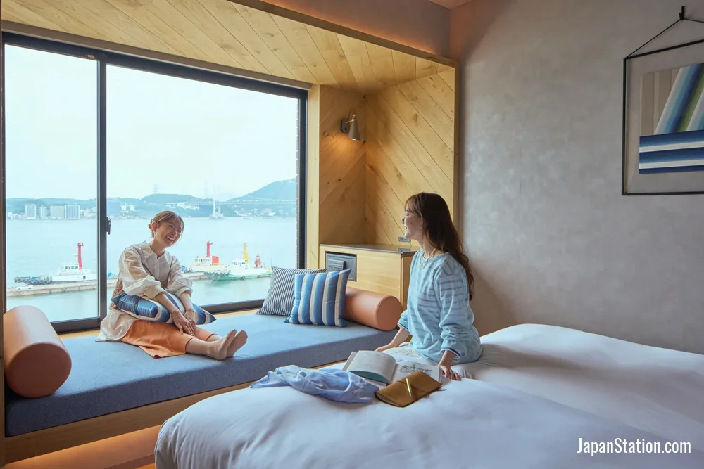 Guest room at BEB5 Mojiko by Hoshino Resorts.