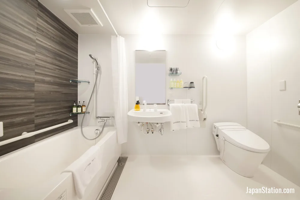 Bathroom in a guest room at Centurion Hotel Classic Nara.