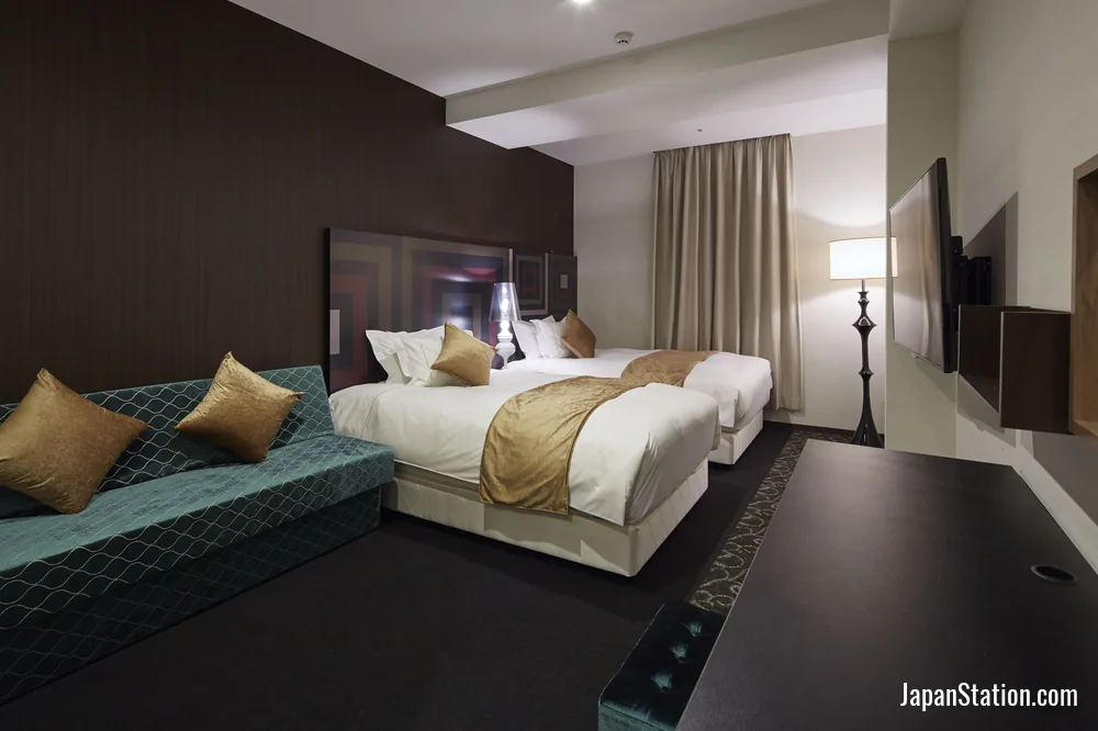 Guest room at Centurion Hotel Grand Kobe Station.
