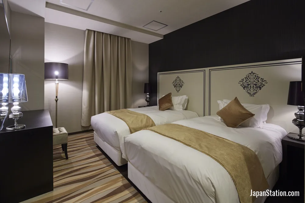 Guest room at Centurion Hotel Grand Kobe Station.