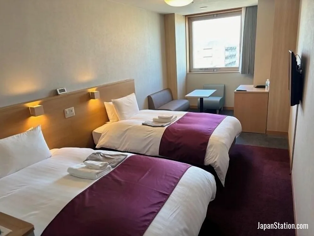 Guest room at Chateraise Hotel Nagano.