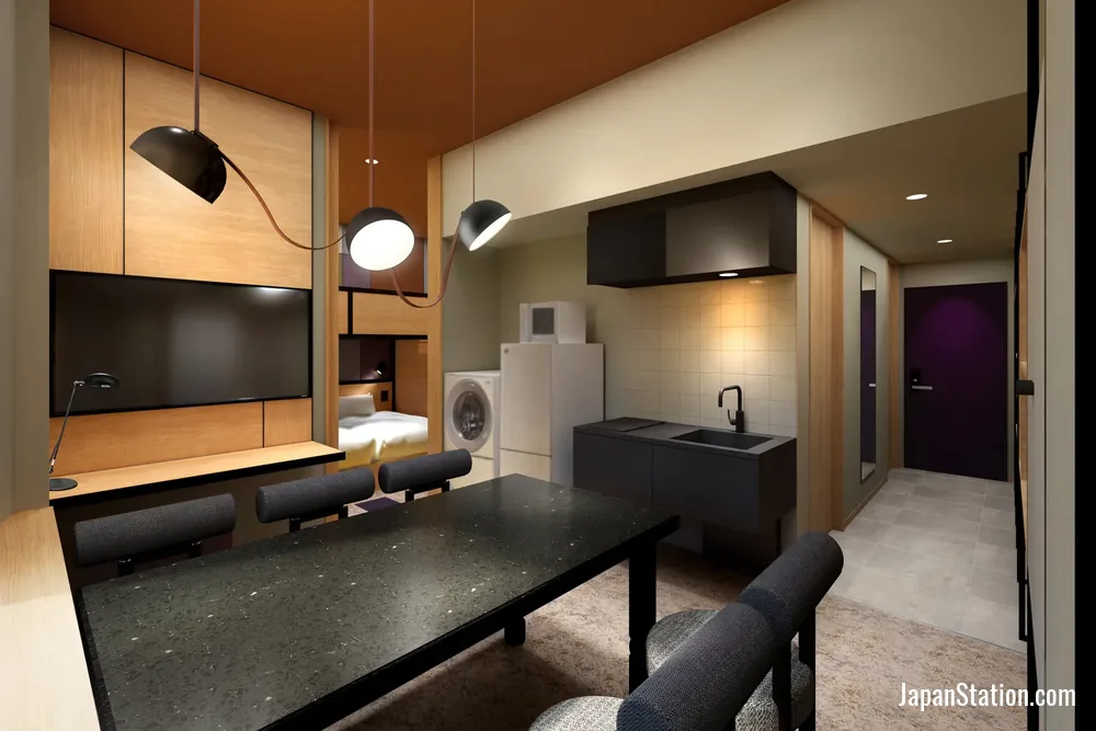 Guest room at Citadines North Shinjuku Tokyo.