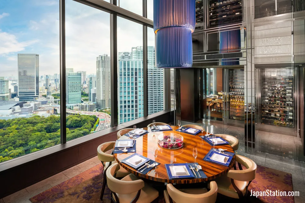Dining area at Conrad Tokyo.
