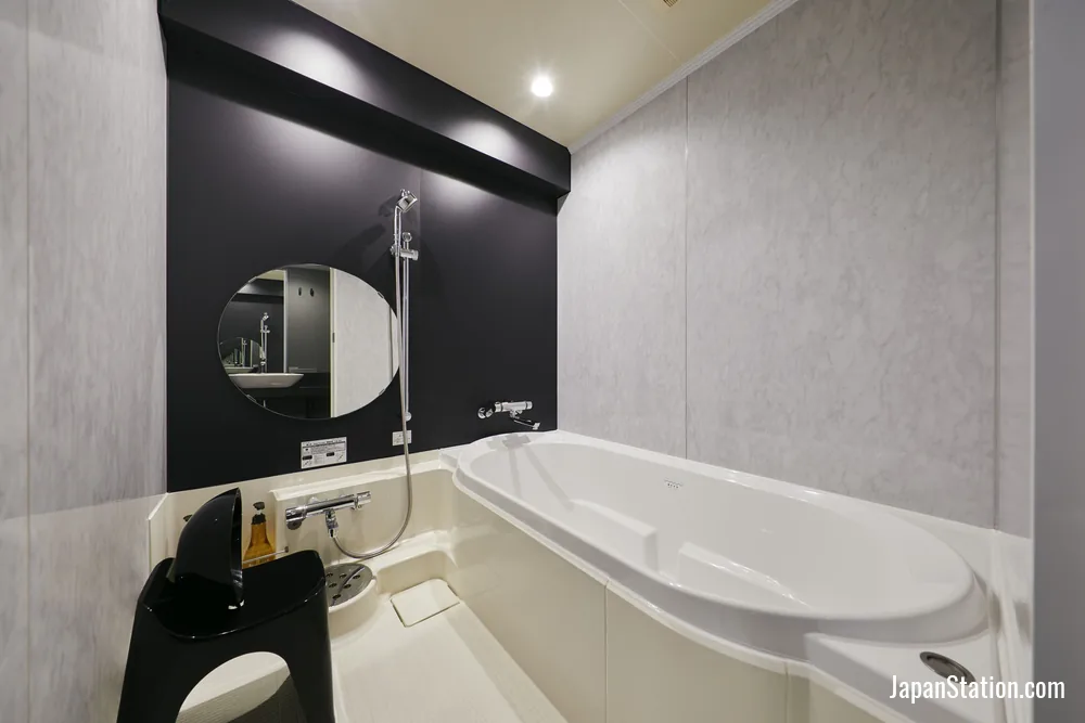 Bathroom in a guest room at Cross Hotel Osaka.