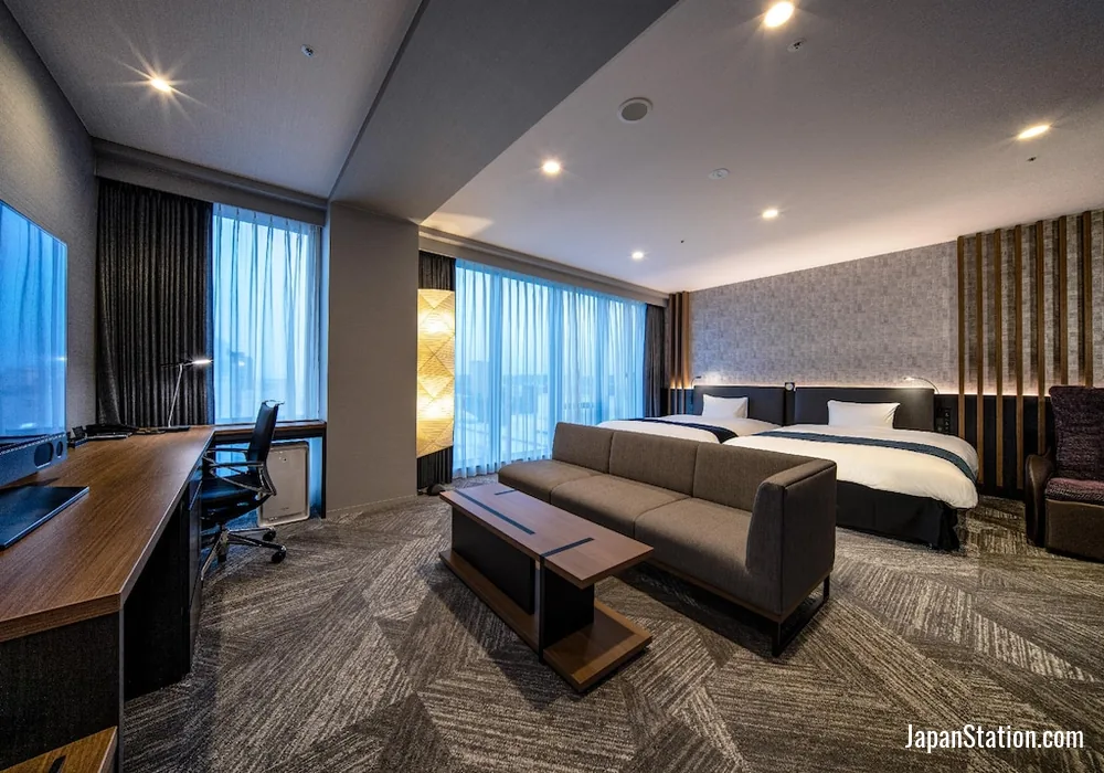 Guest room at Daiwa Roynet Hotel Kanazawa Eki Nishiguchi.