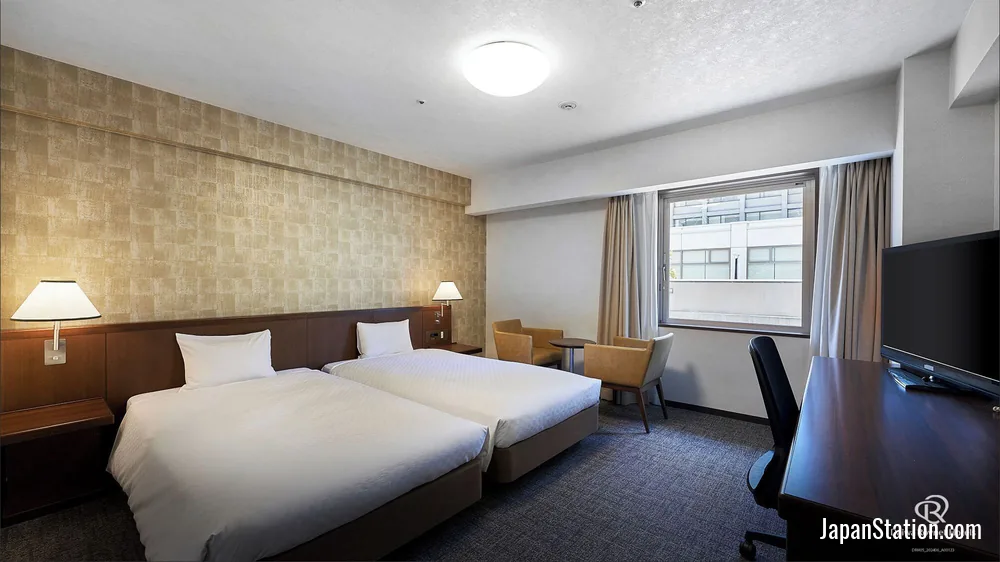 Guest room at Daiwa Roynet Hotel Kobe Sannomiya.