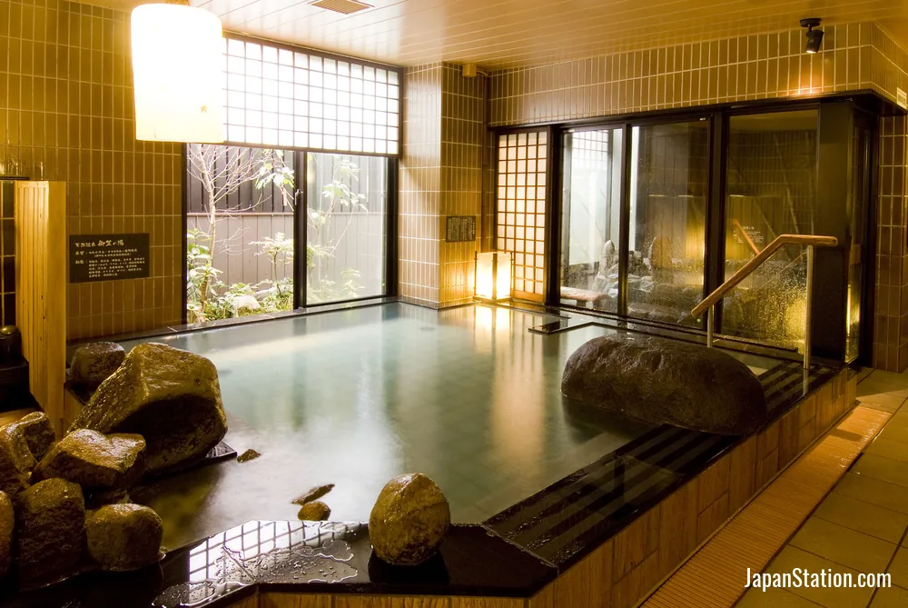 Bathroom in a guest room at Dormy Inn Hakata Gion.