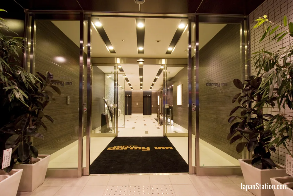 Entrance at Dormy Inn Hakata Gion.