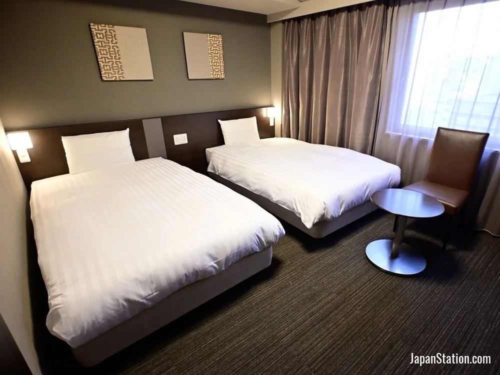 Guest room at Dormy Inn Hakata Gion.