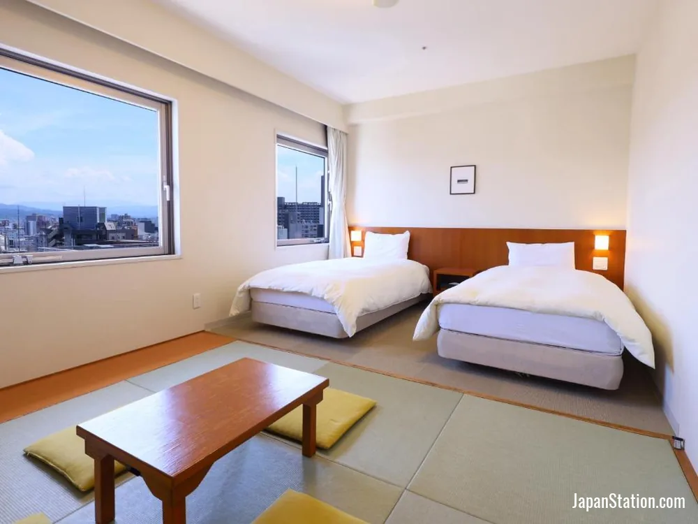 Guest room at Dormy Inn Kanazawa.