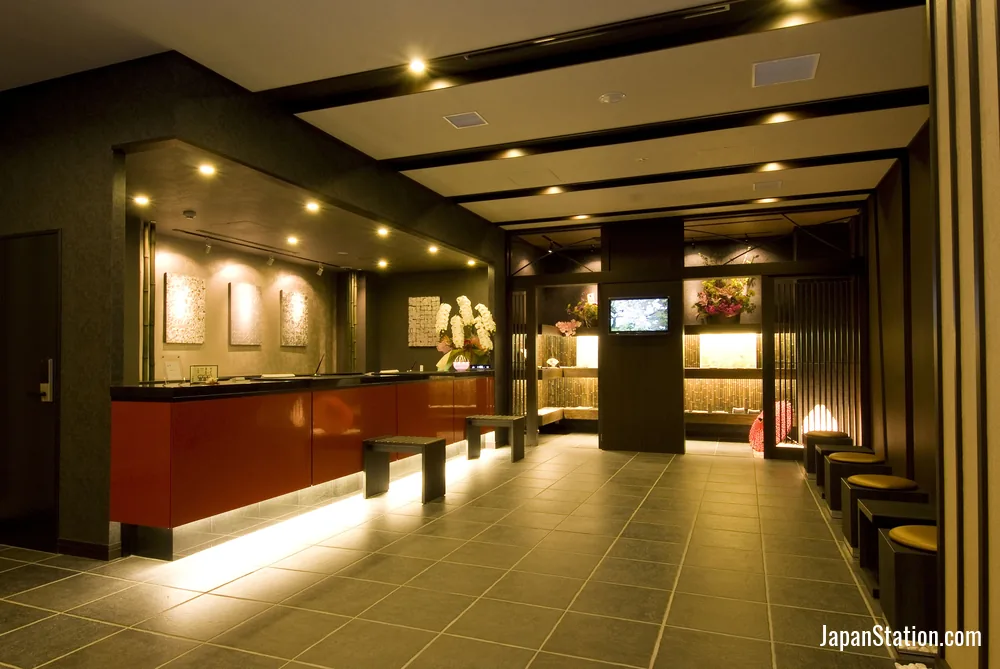 Reception area at Dormy Inn Premium Kyoto Ekimae.