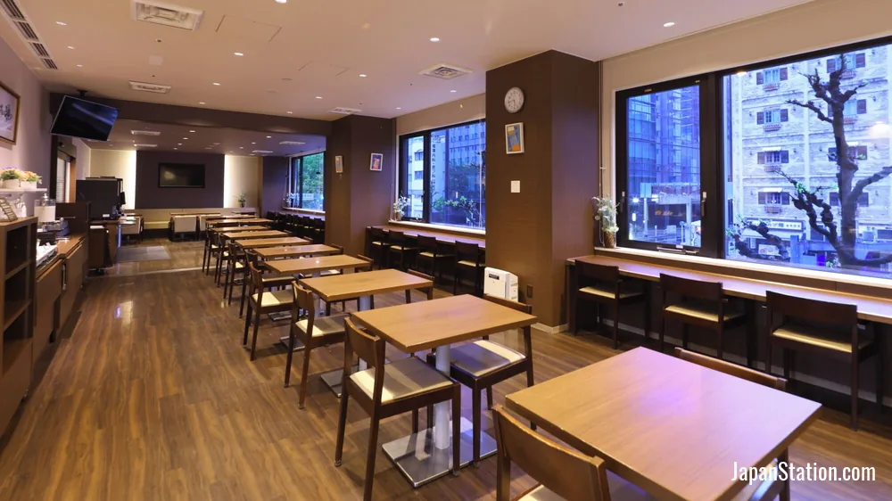 Dining area at Dormy Inn Premium Nagoya Sakae.