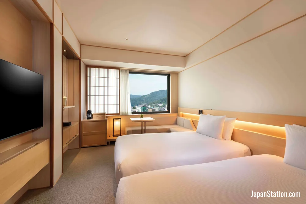 Guest room at DoubleTree by Hilton Kyoto Higashiyama.