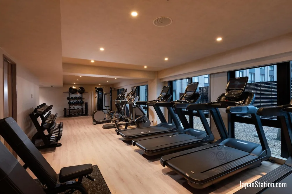 Fitness center at DoubleTree by Hilton Kyoto Station.