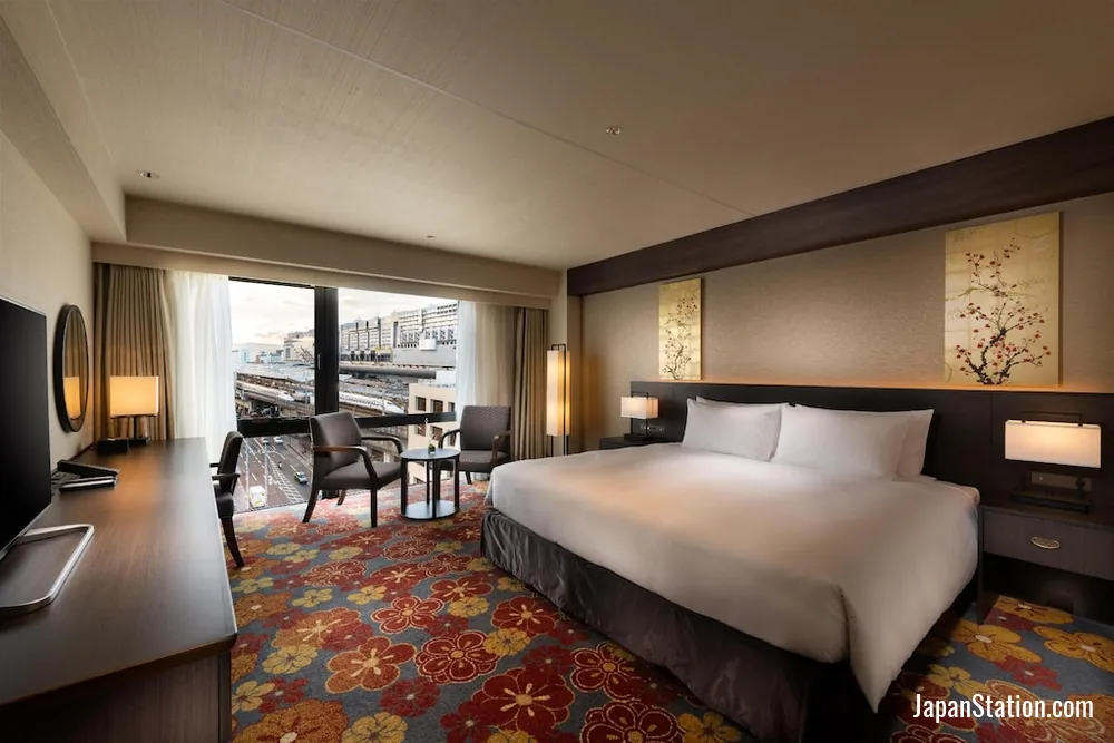 Guest room at DoubleTree by Hilton Kyoto Station.