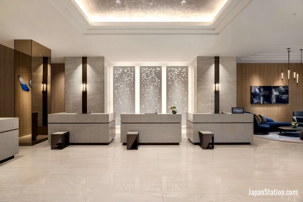 Reception area at DoubleTree by Hilton Toyama.