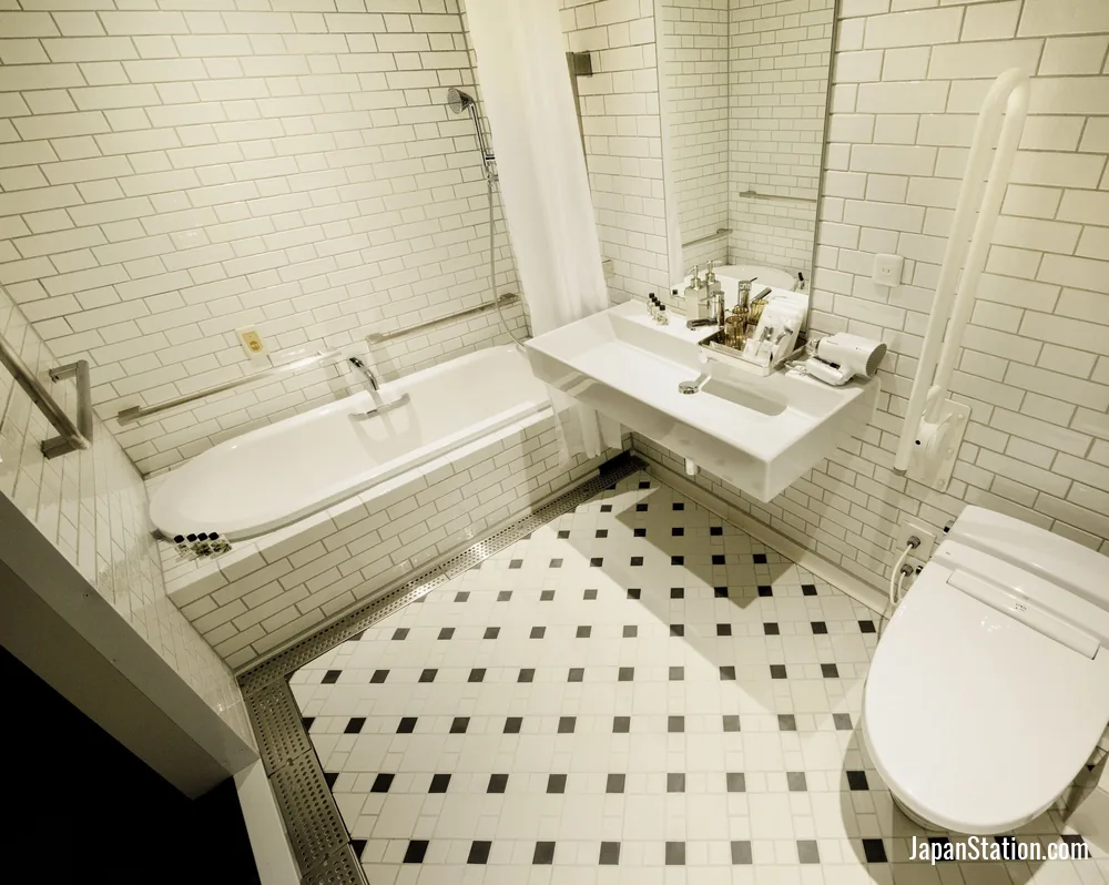 Bathroom in a guest room at EBISUHOLIC HOTEL.