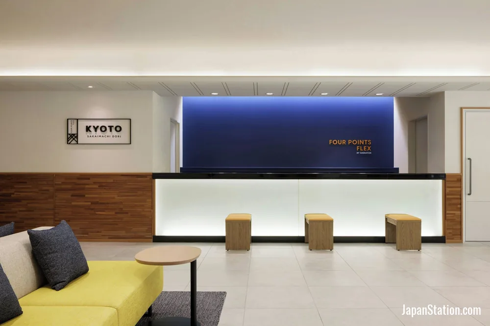 Reception area at Four Points Flex by Sheraton Kyoto Oike.