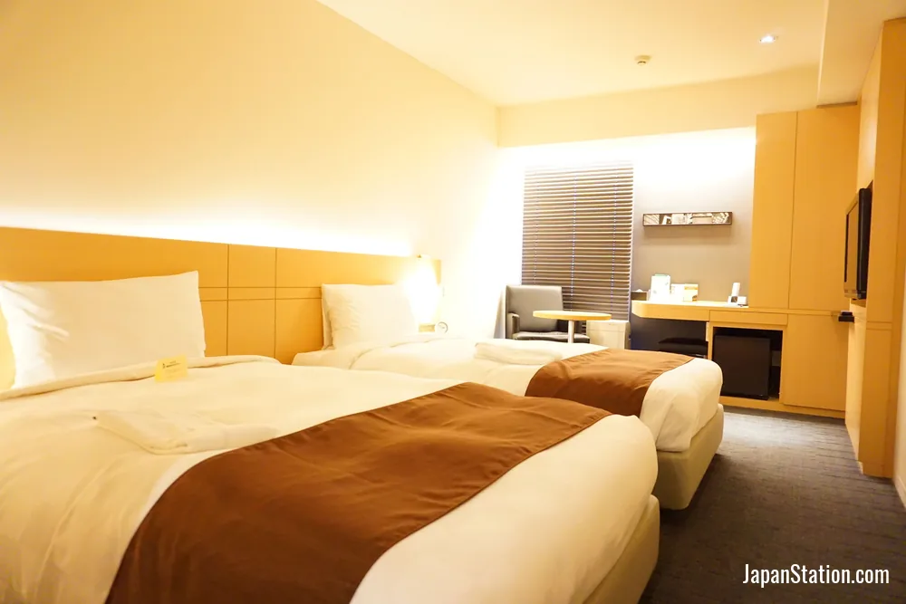 Guest room at Hakata Tokyu REI Hotel.