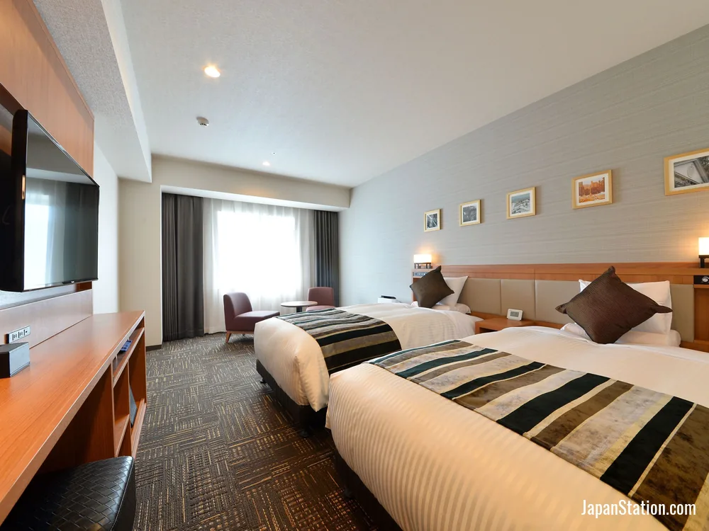 Guest room at Hakodate Kokusai Hotel.