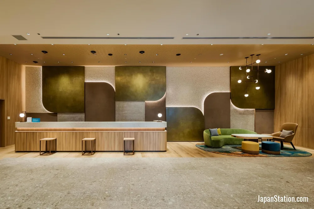 Reception area at Hilton Garden Inn Kyoto Shijo Karasuma.