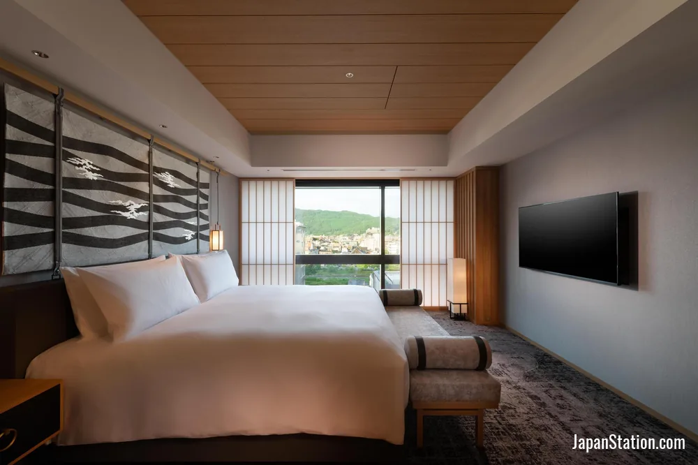 Guest room at Hilton Kyoto.