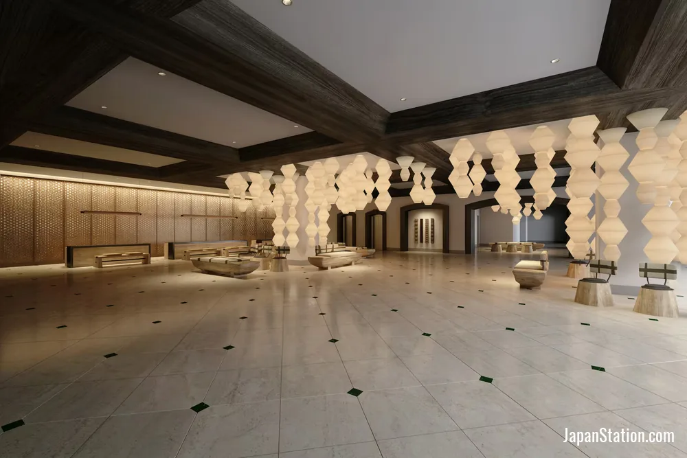 Lobby at Hilton Takayama Resort.