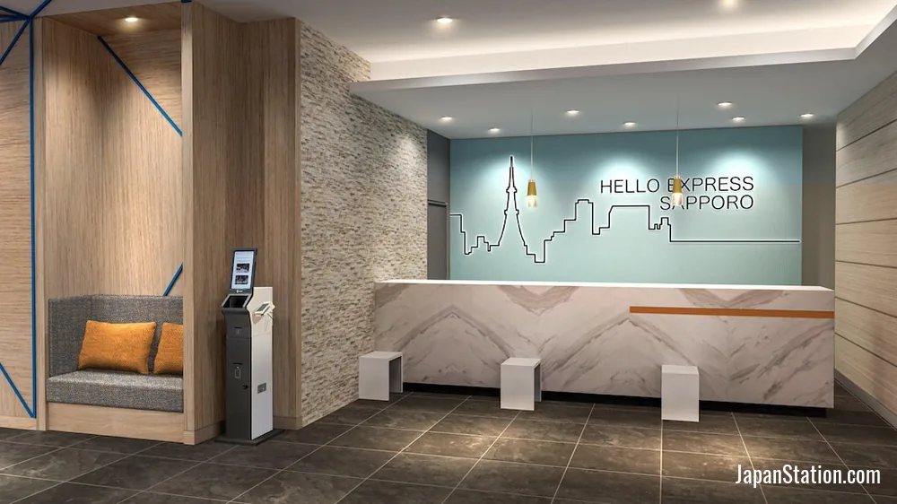 Reception area at Holiday Inn Express Sapporo Susukino.