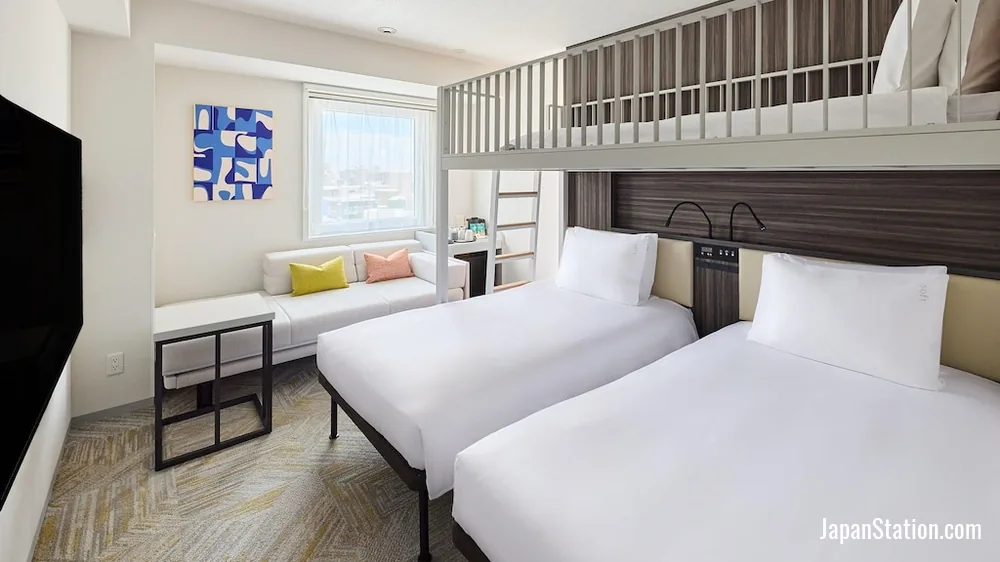 Guest room at Holiday Inn Express Sapporo Susukino.