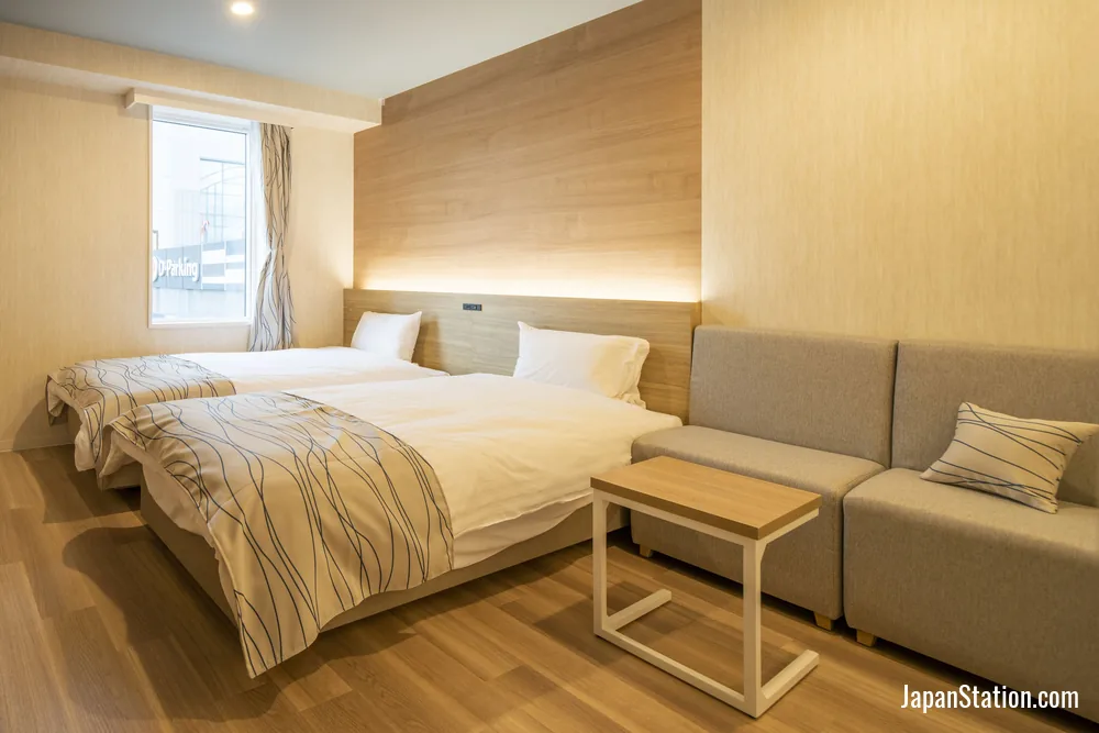 Guest room at Hotel Amanek Asahikawa.
