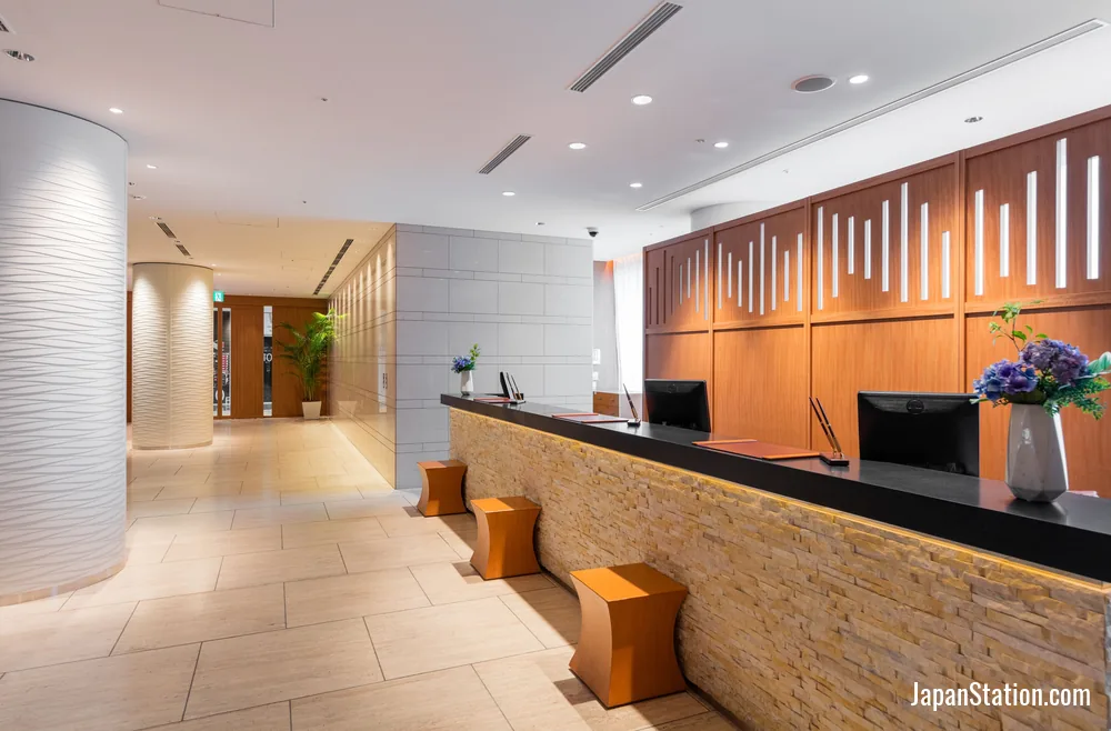 Reception area at Hotel Associa Shin-Yokohama.