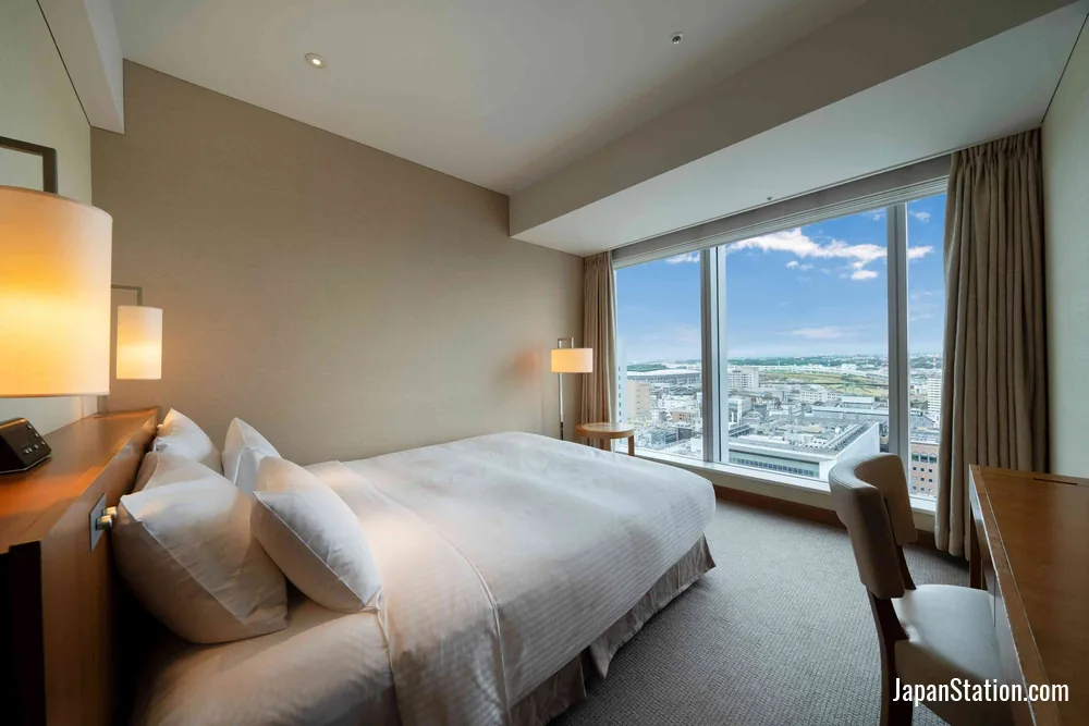 Guest room at Hotel Associa Shin-Yokohama.