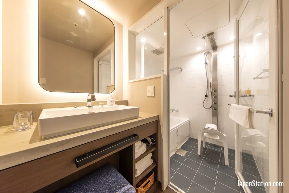 Bathroom in a guest room at Hotel Forza Nagoya Sakae.