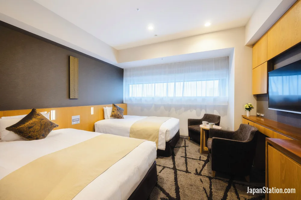 Guest room at Hotel Gracery Shinjuku.