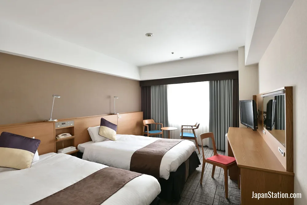 Guest room at Hotel Granvia Hiroshima.