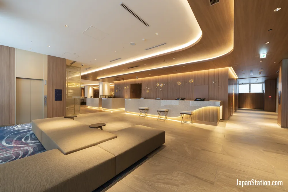 Reception area at Hotel JAL City Nagoya Nishiki.
