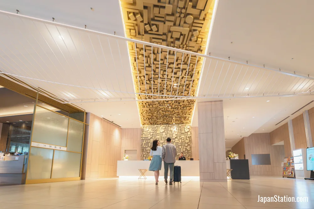 Reception area at Hotel JAL City Tokyo Toyosu.