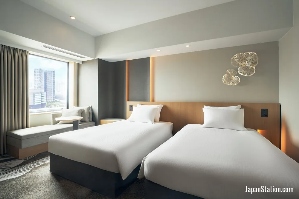 Guest room at Hotel JAL City Tokyo Toyosu.