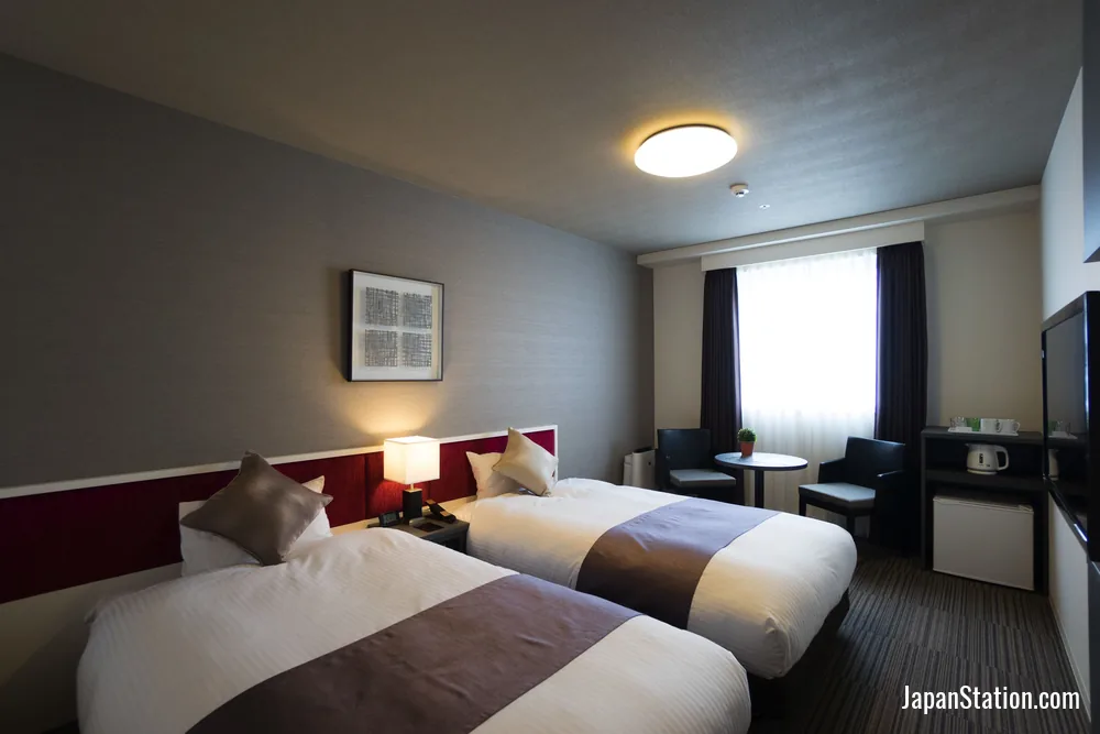 Guest room at Hotel La'gent Plaza Hakodate Hokuto.