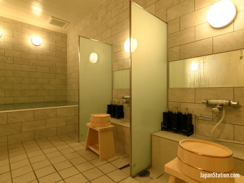 Bathroom in a guest room at HOTEL LiVEMAX Nara Ekimae.