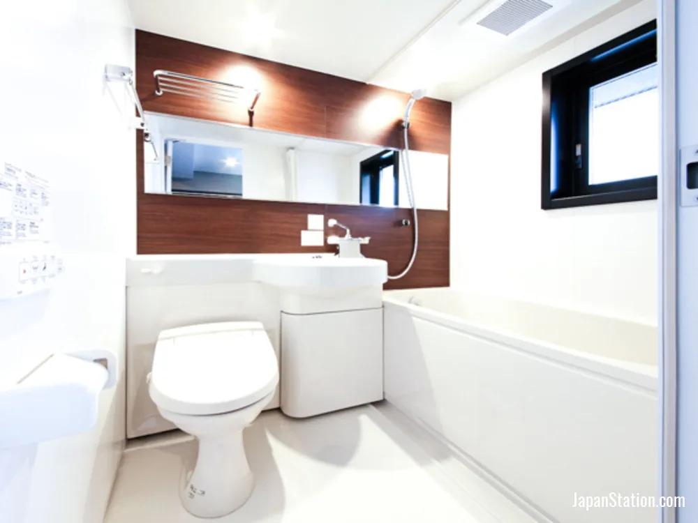 Bathroom in a guest room at Hotel LiVEMAX Yokohama Station West Exit.