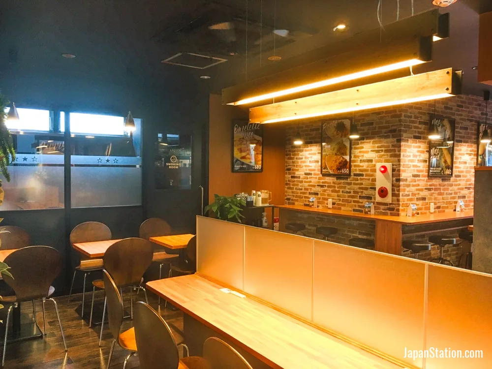 Cafe and lounge area at Hotel LiVEMAX Yokohama Station West Exit.
