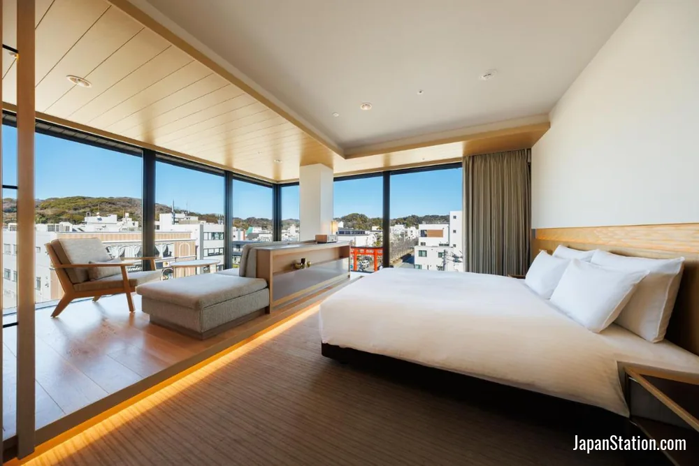 Guest room at Hotel Metropolitan Kamakura.