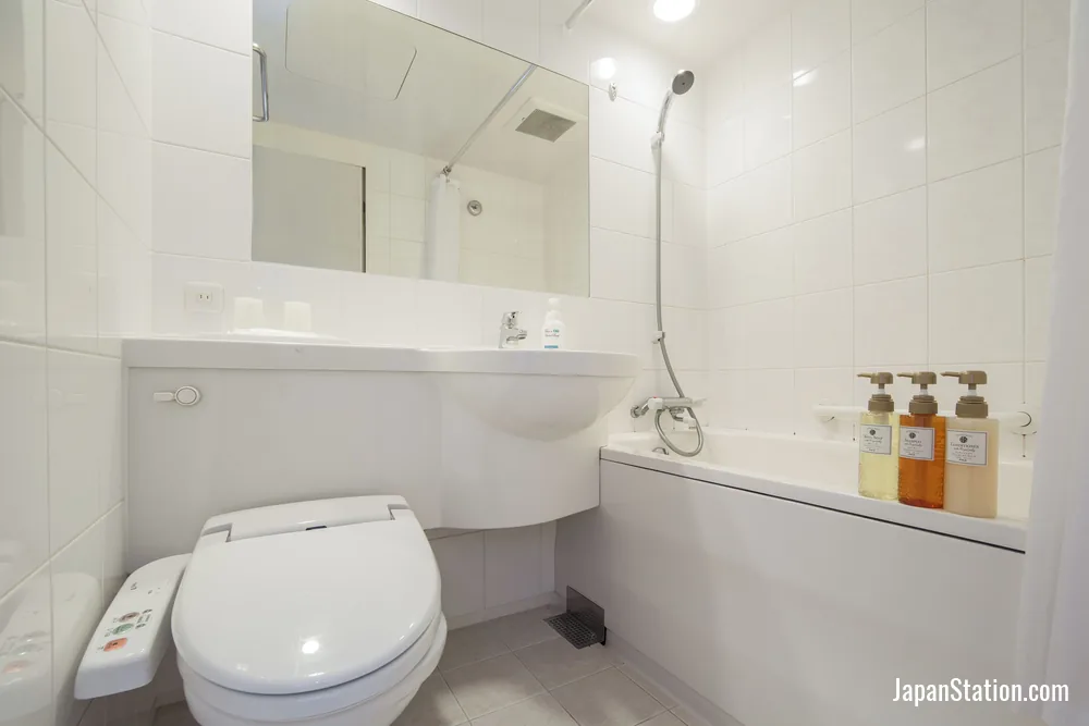 Bathroom in a guest room at HOTEL MYSTAYS Fukuoka Tenjin.