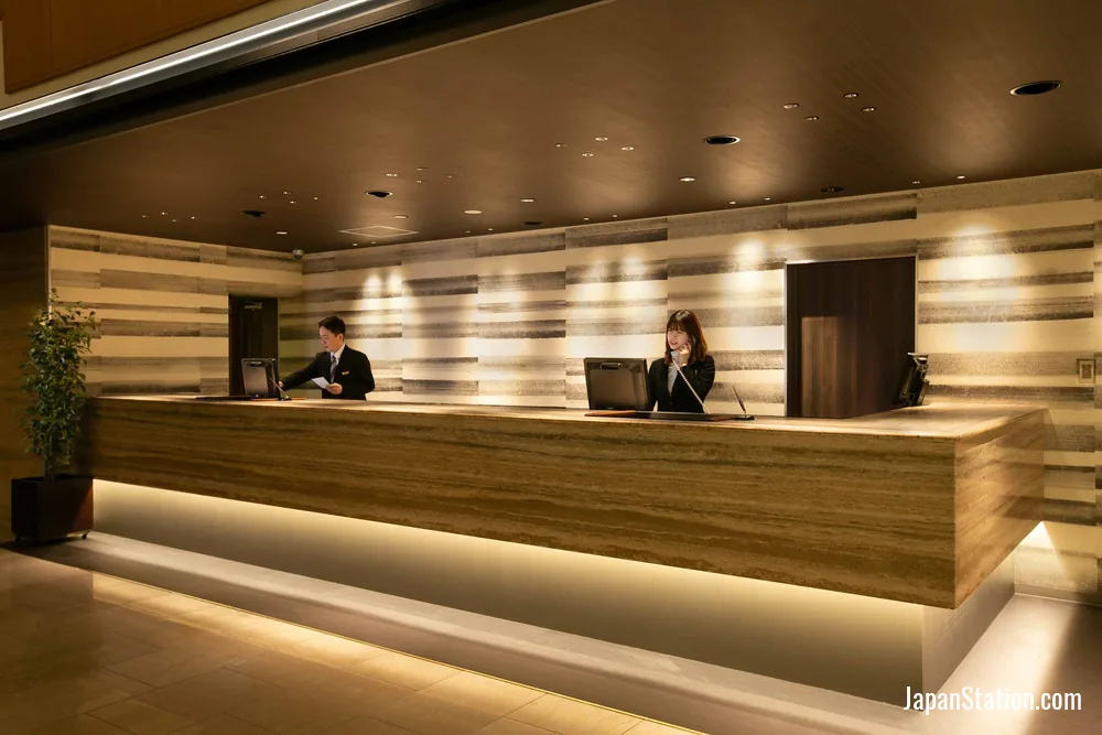 Reception area at Hotel New Nagasaki.